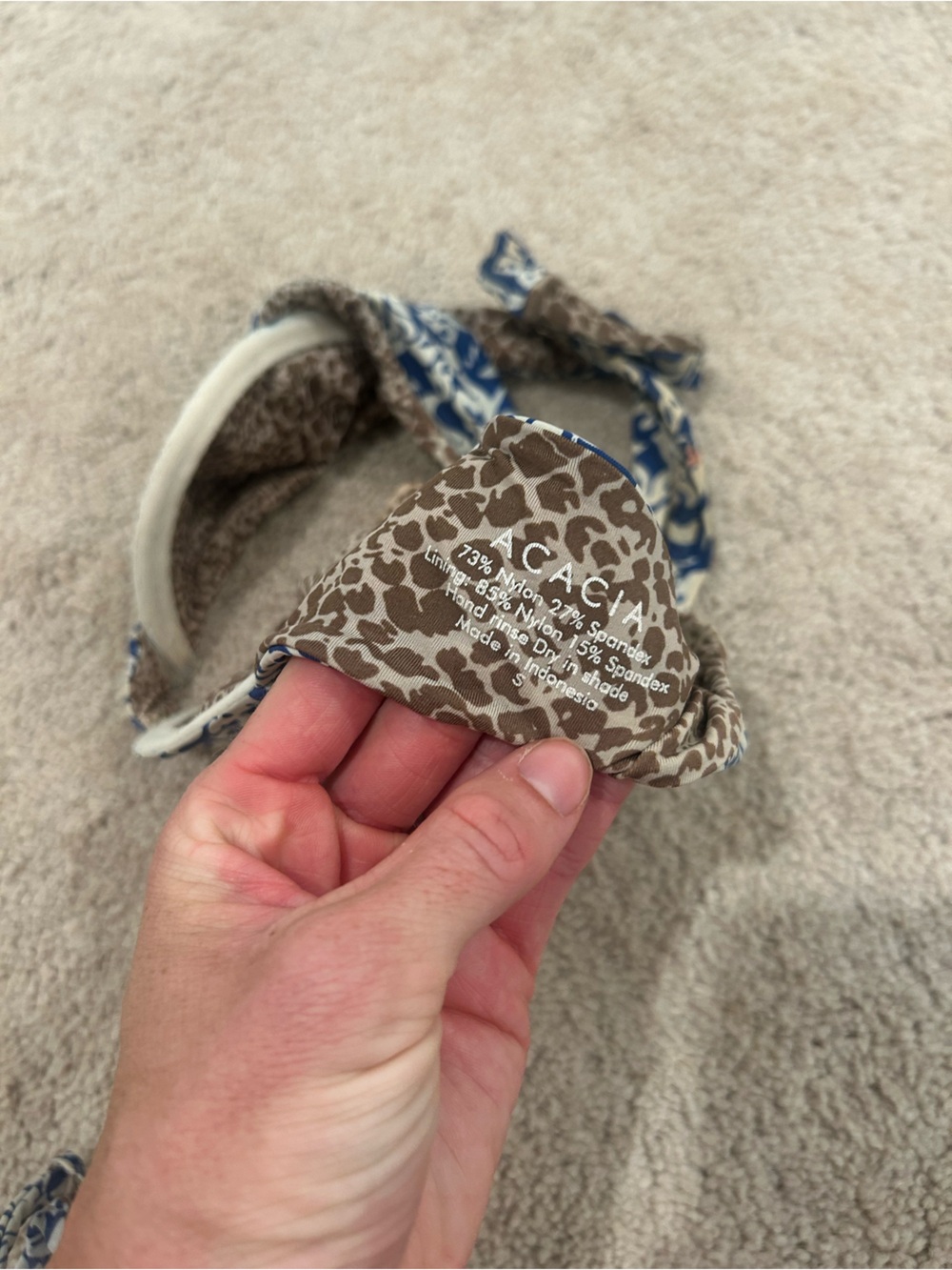 acacia swimwear Blue and White Floral High-Waist Bikini - Picture 4 of 4
